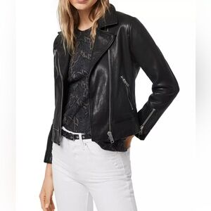 All Saints Fia Leather Biker Jacket UK14/US10/EU42